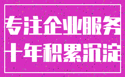 专注企业服务_十年积累沉淀