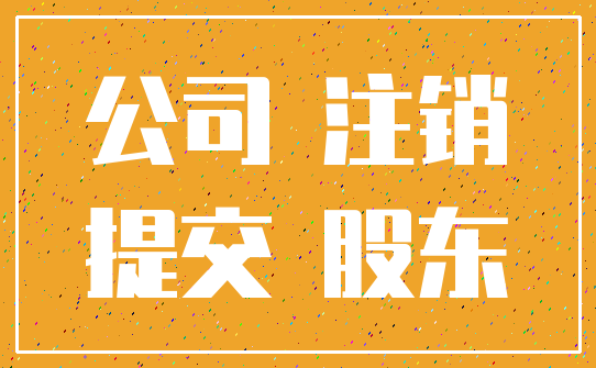 公司 注销_提交 股东