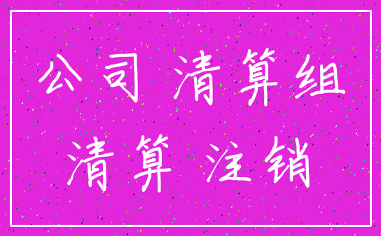 公司 清算组_清算 注销