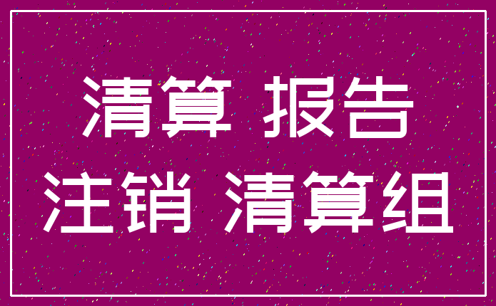 清算 报告_注销 清算组