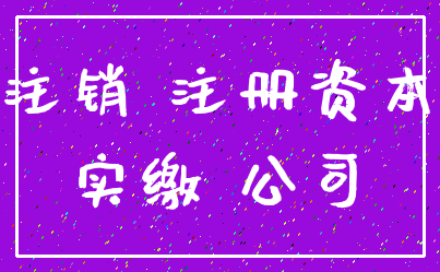 注销 注册资本_实缴 公司