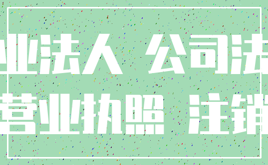 企业法人 公司法人_营业执照 注销