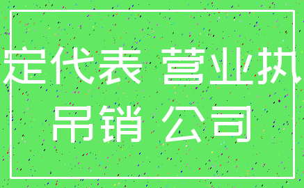 法定代表 营业执照_吊销 公司