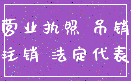 营业执照 吊销_注销 法定代表