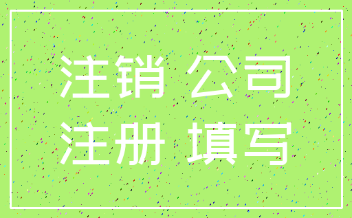 注销 公司_注册 填写