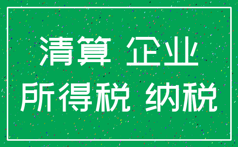 清算 企业_所得税 纳税