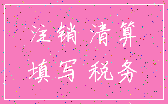 注销 清算_填写 税务