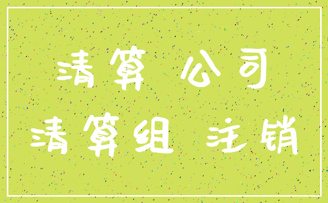 清算 公司_清算组 注销