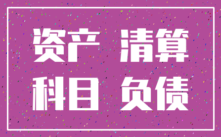 资产 清算_科目 负债