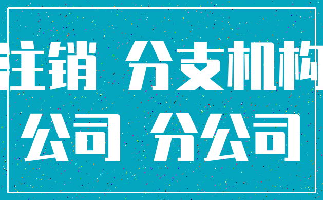注销 分支机构_公司 分公司