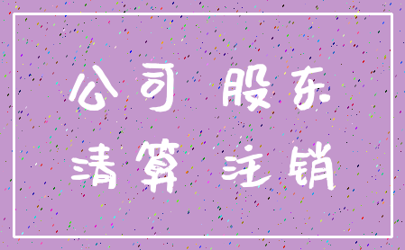 公司 股东_清算 注销