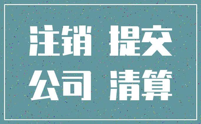 注销 提交_公司 清算