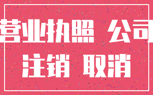 营业执照 公司_注销 取消