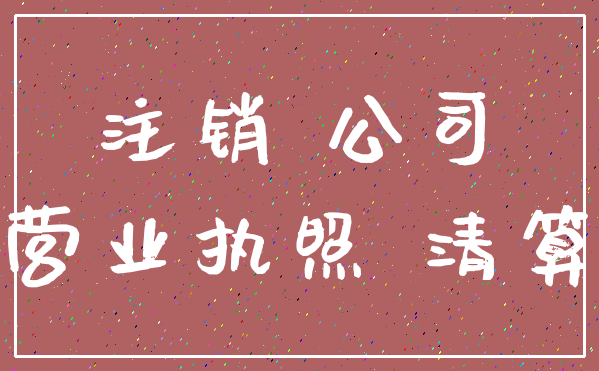 注销 公司_营业执照 清算