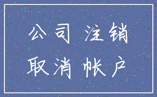 公司 注销_取消 帐户