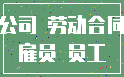 公司 劳动合同_雇员 员工