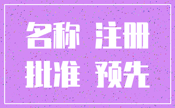 名称 注册_批准 预先