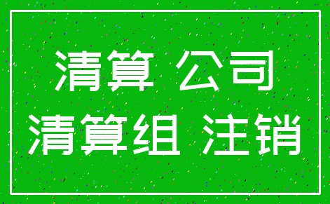 清算 公司_清算组 注销