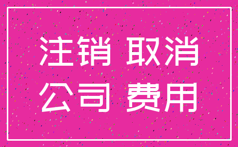 注销 取消_公司 费用