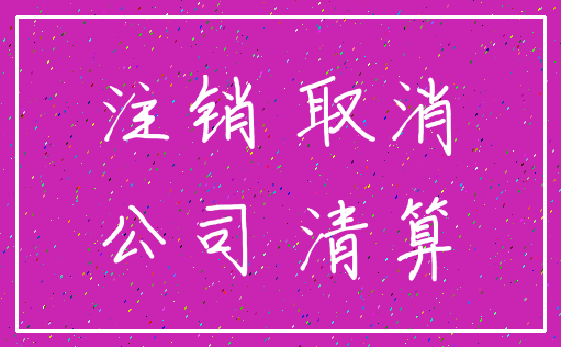 注销 取消_公司 清算