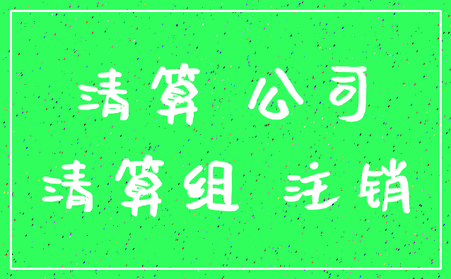 清算 公司_清算组 注销