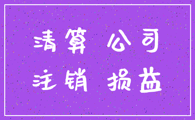 清算 公司_注销 损益