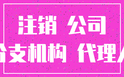 注销 公司_分支机构 代理人