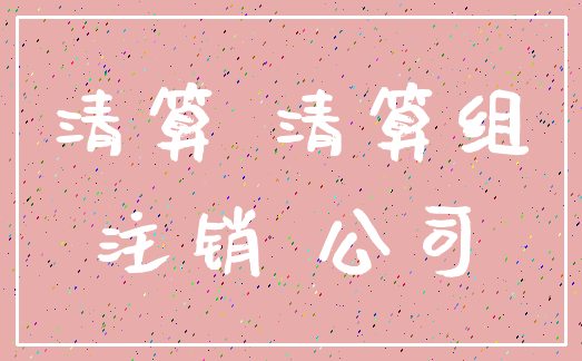 清算 清算组_注销 公司