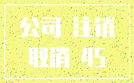 公司 注销_取消 45