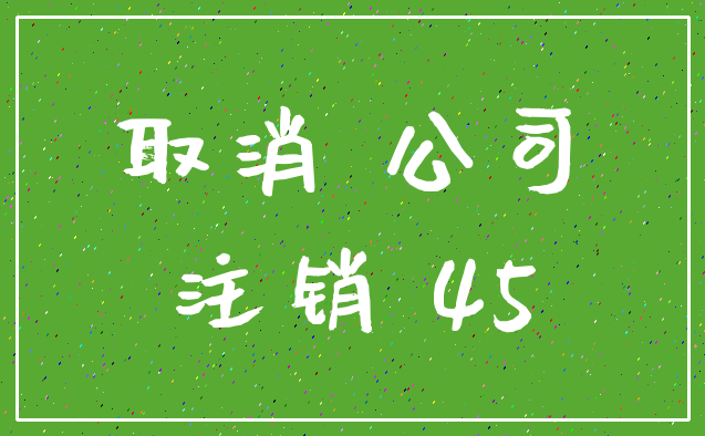 取消 公司_注销 45