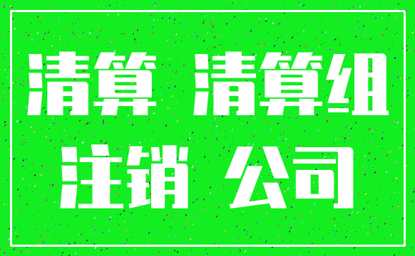 清算 清算组_注销 公司