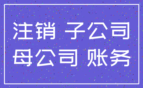 注销 子公司_母公司 账务