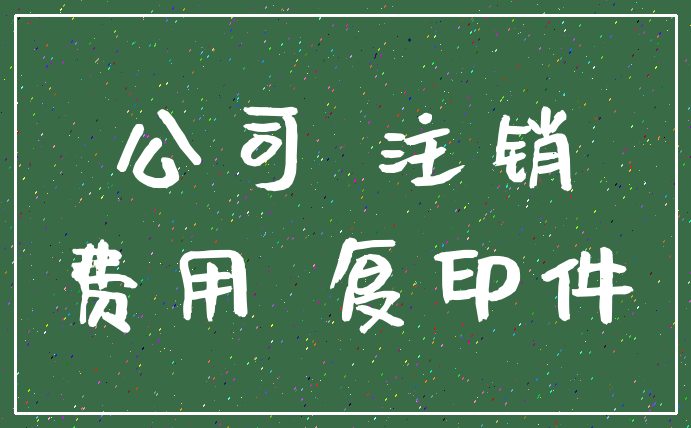 公司 注销_费用 复印件