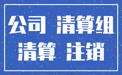 公司 清算组_清算 注销