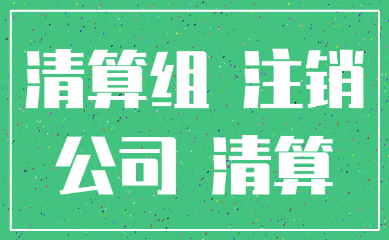 清算组 注销_公司 清算
