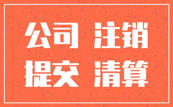 公司 注销_提交 清算