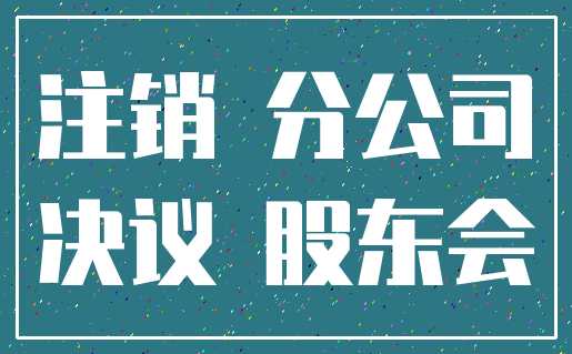 注销 分公司_决议 股东会