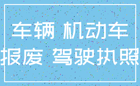 车辆 机动车_报废 驾驶执照