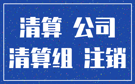 清算 公司_清算组 注销