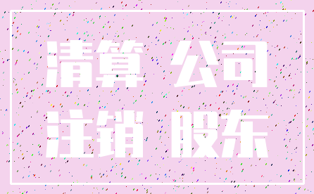 清算 公司_注销 股东