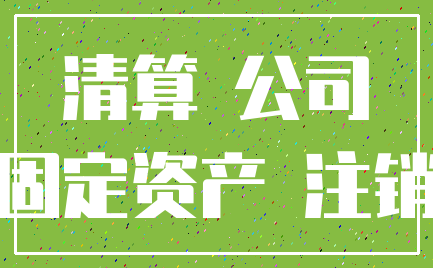 清算 公司_固定资产 注销