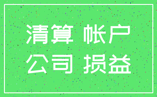 清算 帐户_公司 损益