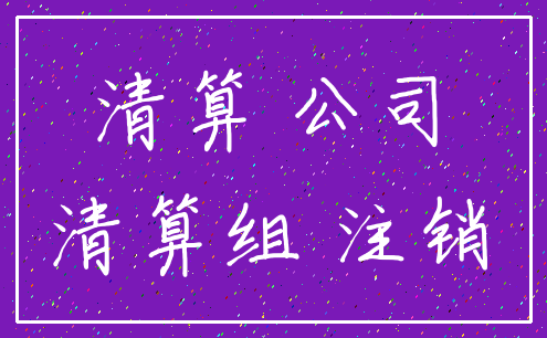清算 公司_清算组 注销