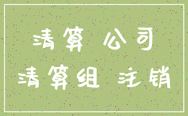 清算 公司_清算组 注销