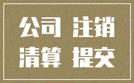 公司 注销_清算 提交