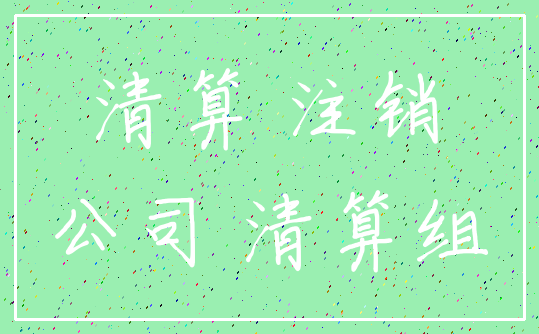 清算 注销_公司 清算组