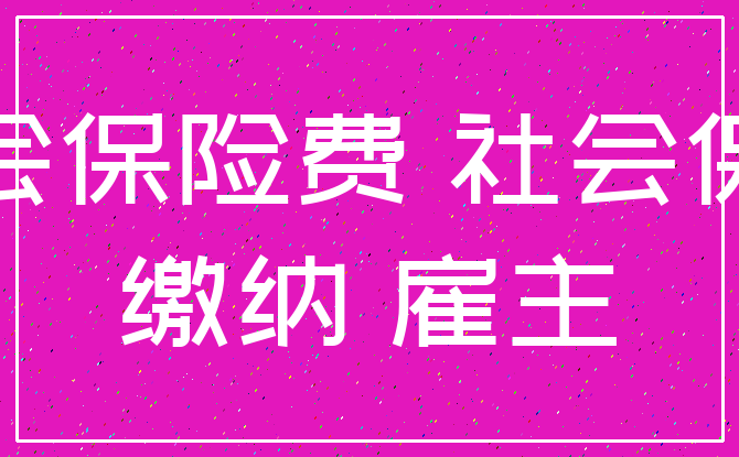 社会保险费 社会保险_缴纳 雇主