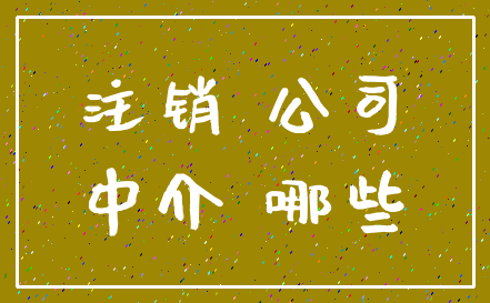 注销 公司_中介 哪些