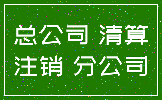总公司 清算_注销 分公司