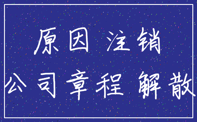 原因 注销_公司章程 解散